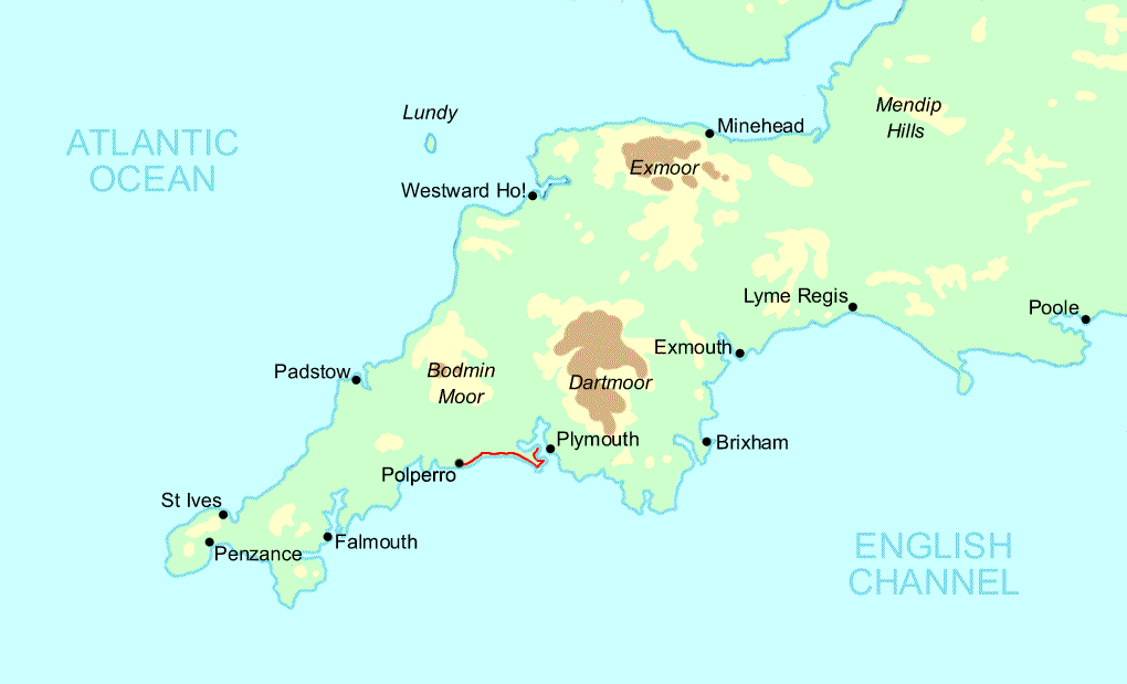 South Cornwall Short Break map